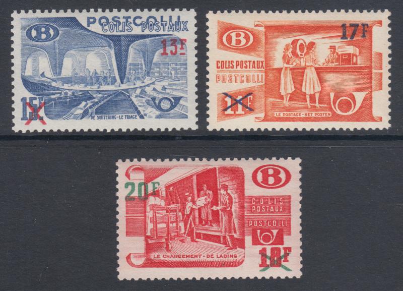 Belgium Sc Q338--Q340 MLH. 1953 Surcharged Railroad Workers, complete set, VLH