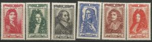 FRANCE B179-B184 MINT HINGED 19TH CENTURY FRENCHMEN SET