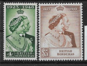 BRITISH HONDURAS SG164/5 1948 ROYAL SILVER WEDDING SET MTD MINT