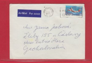 1981 35c single usage Airplane stamp Canada cover to CZECHOSLOVAKIA air mail