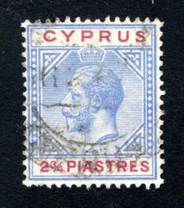 Cyprus, SC# 81,   VF, Used, King George V,  CV $12.00  .......1580094