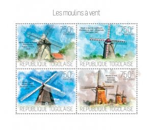 TOGO - 2013 - Windmills - Perf 4v Sheet - Mint Never Hinged