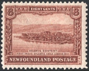 Newfoundland SC#151 8¢ Heart's Content (1928) MHR