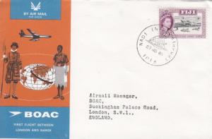 1965, B.O.A.C., 1st Flight, Nandi, Fiji to London, England (9416)