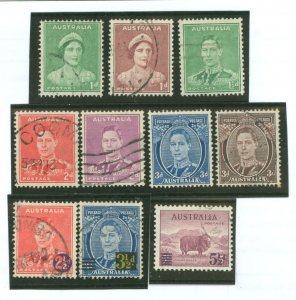 Australia  #180-183a/188-190 Used Single (Complete Set)