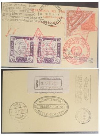 A) 1932, PARAGUAY, ZEPPELIN, VIA PERNAMBUCO, FROM ASUNCION TO GERMANY, WITH OVAL