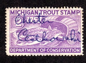 Michigan State Revenue, Trout stamp # T12 used Lot 230717