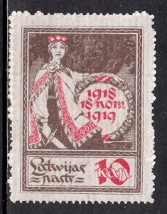 Latvia - Scott #60 - MH - Gum wrinkling - SCV $1.25