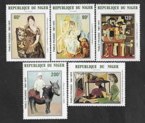 SD)1981 NIGER COMPLETE SERIES OF ART, PAINTING. CENTENARY OF THE BIRTH OF PABLO