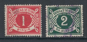 Ireland Sc J3, J4, used. 1925 1p & 2p Postage Dues, sound