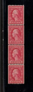 USA #488 Very Fine+ Never Hinged Joint Line Strip Of Four Type III