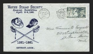 Wayne Stamp Society Annual Exhibition April 8-9,1961 - US#998 Franking (ESP#310)