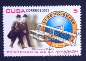 CUBA Sc# 4357 AVIATION HISTORY Wright Bros airplanes 5c 2003 used cto
