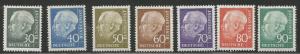 GERMANY 755-761, MINT HINGED, HEUSS TYPE OF 1954