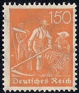 Germany #175  150 PF Farmers, Orange, Mint OG NH F-VF