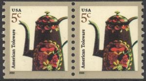 SC#3612 5¢ Toleware Coffeepot Pair (Reprinted 2012) MNH