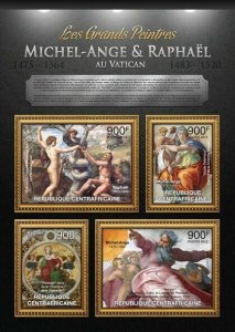 Centrafrique  2013 MNH - MICHELANGELO AND RAPHAEL IN VATICAN.