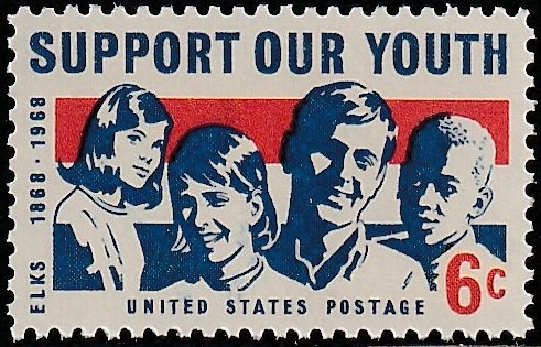 1342 MNH single Support Our Youth - Elks Club; no per item S&H fee