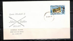 NORFOLK ISLAND FDC Scott # 218 - QEII Silver Jubilee