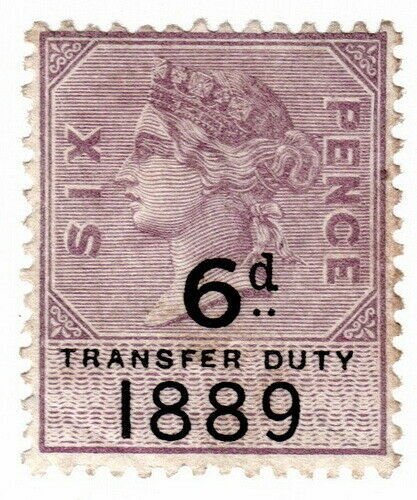 (I.B) QV Revenue : Transfer Duty 6d (1889)