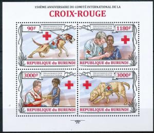 BURUNDI 2013 SHEET bur13201a CROIX-ROUGE RED CROSS DOGS 