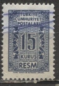 Turkey 1962: Sc. # O79; Used Single Stamp