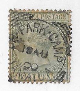 Jamaica Sc #16 1/2p green used with Up-Park-Camp squared circle VF