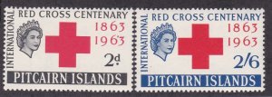 Pitcairn Islands # 36-37, Red Cross Centenary, LH, 1/3 Cat.