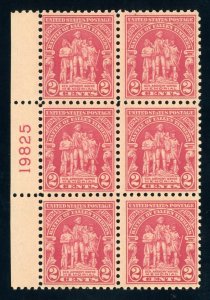 US Stamp #680 Battle of Fallen Timbers 2c - Plate Block of 6 - MNH CV $30.00