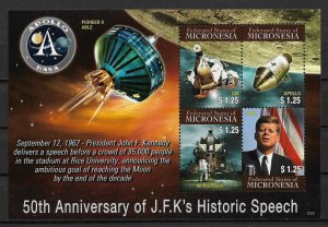 2012 Micronesia Sc990 50th Anniv. of JFK Historic Speech MNH S/S