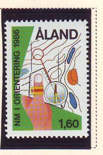 Aland Sc 24 1986 1.6kr Orienteering stamp mint NH