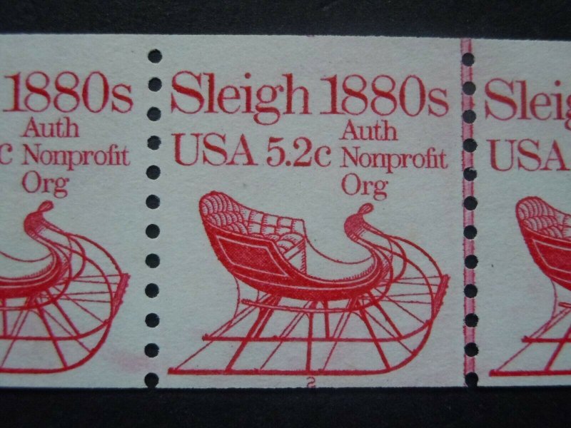#1900 PNC5 5.2c Sleigh Plate #2 Top & Bottom EFO MNH OG VF