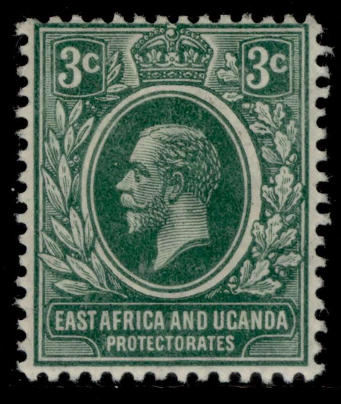 EAST AFRICA and UGANDA GV SG45a, 3c deep blue-green, M MINT.