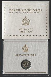 2013 Vaticano Sede Vacante € 2,00 FDC in folder