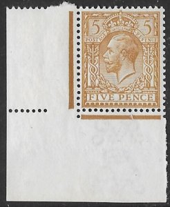 GB   166   1912   5 pence   VF  NH in   sheet margin