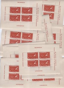Nicaragua 1949 Baseball 1c Wholesale Lot of 50 Sheets of 4 MNH