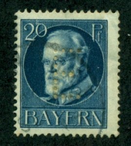 Bavaria 1914 Mi#15 U E Perfin (Eisenbahn) Railway Official BIN=$3.75