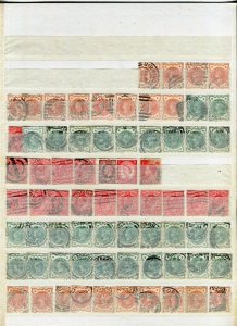 BRITAIN; 1880s-1900s early QV - GV Duplicated used range some Better POSTMARKS