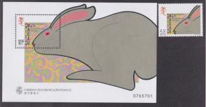 Macao # 967 & 968, Year of the Rabbitt, NH, Half Cat