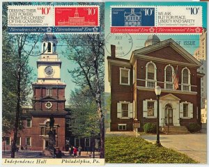 63934  - USA - POSTAL HISTORY: set of 2 MAXIMUM CARD 1974 -  ARCHITECTURE