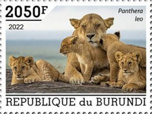 Burundi - 2022 Lions on Stamps - Stamp - BUR2201044a