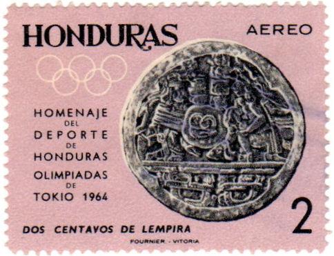 Honduras Scott C337 (1964: Stone Marker from Copan)