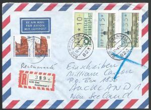 GERMANY 1991 Registered airmail cover to New Zealand - nice franking.......11242