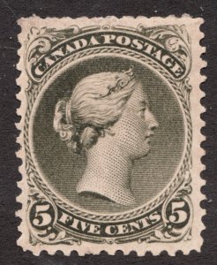 Sc #26iv Canada 1875 Large Queen 5c  ~  MNG ~ F/VF ~ Superfeas  est$1650