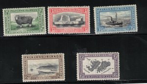 Falkland Islands #65 - #69 Very Fine Mint Lightly Hinged Set