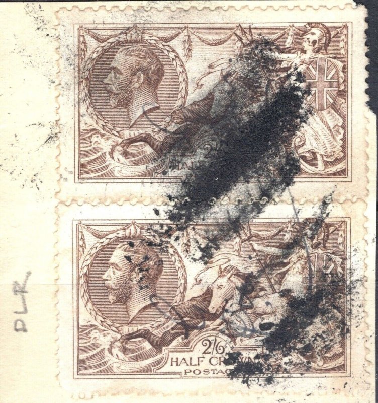 GB KGV SEAHORSE SG.N64(1) 2s/6d Pale Sepia-Brown DLR Used{2} Cat £2,400- SS3965