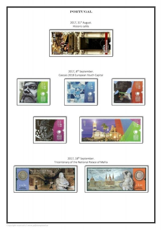 PORTUGAL 1853 - 2021  PDF PDF(DIGITAL) STAMP ALBUM PAGES