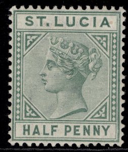 ST. LUCIA QV SG43, ½d dull green, M MINT.