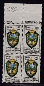 22290 BRAZIL 1936 MNH BLOCK OF 4 w/ ERROR RHM# C-0112A - CV US$ 90,00