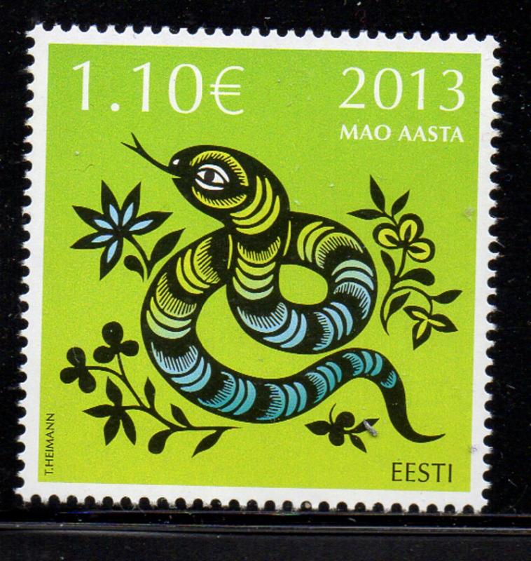 Estonia Sc 723 2013 Year of the Snake stamp mint NH